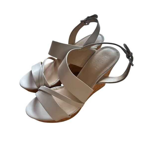 FRANK SARTO x Wedge seneca ivory cork bottom women’s 9.5 sling back heel - Picture 6 of 7